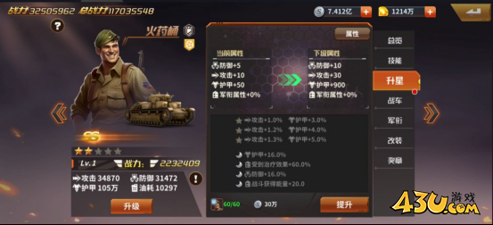 坦克雄师英雄系统